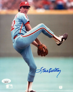 STEVE CARLTON SINGLE SIGNED PHOTO 8X10 JSA COA AUTO AUTOGRAPH PHILLIES HOF