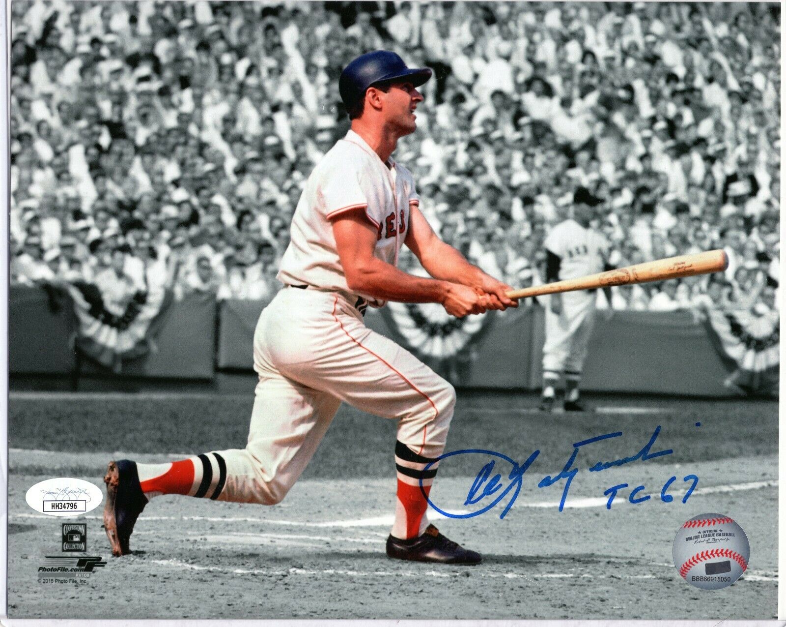 CARL YASTRZEMSKI AUTOGRAPH 8X10 PHOTO JSA COA BOSTON RED SOX
